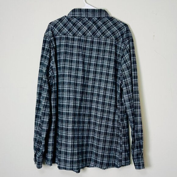 Stanley Flannel Shirt Men's GRAY Black Plaid Button-Down Soft XL LONG SLEEVE - Picture 2 of 13